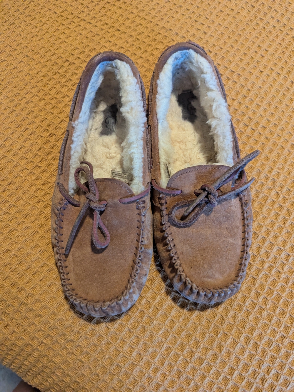 UGG Women's Brown Suede Moccasin Slippers, 7